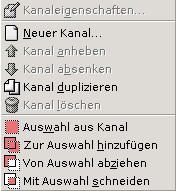Inhalt des Kontextmenüs
